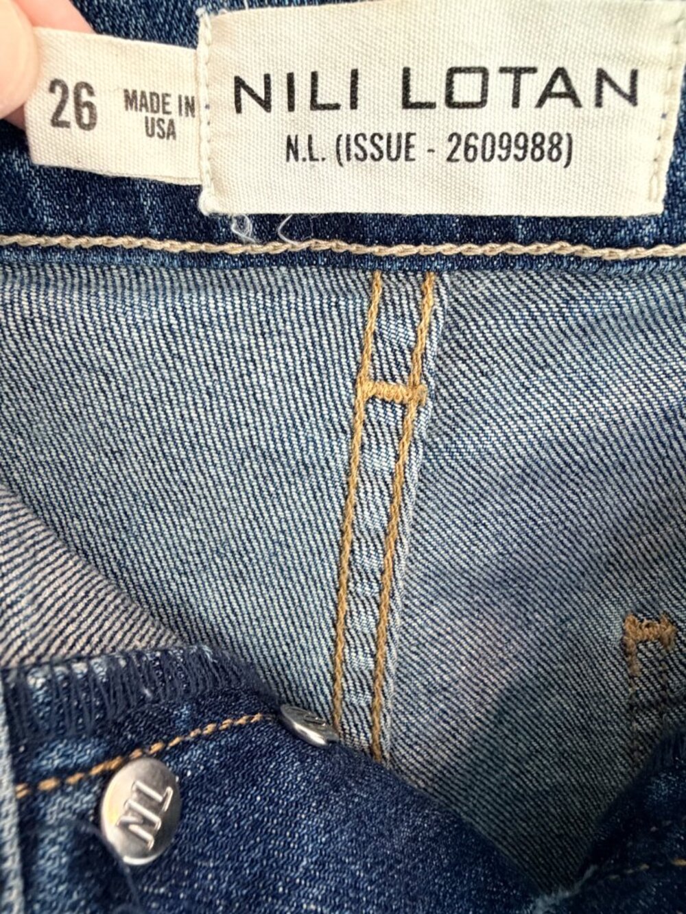 Nili Lotan Florence Flared Denim Jeans in Classic Wash, Size 26, Like New - Picture 9 of 9